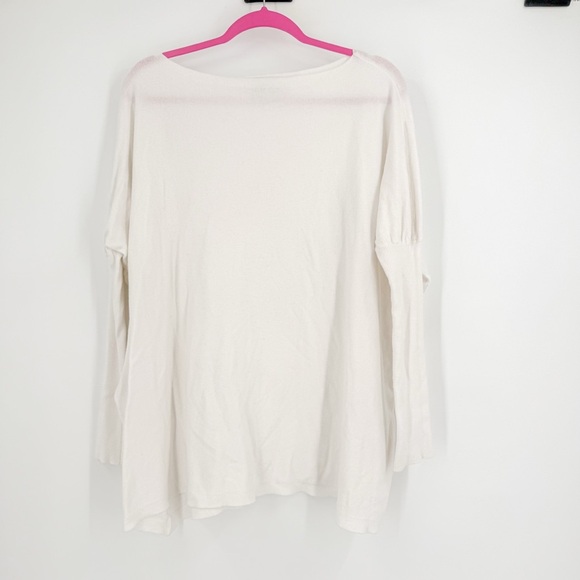 Petal & Pup White Crew Neck Sweater Lightweight Knit - Picture 1 of 3